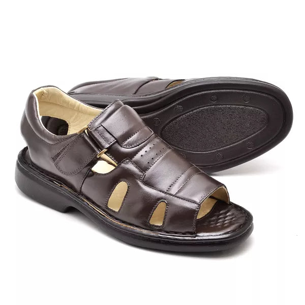 Men’s Comfort Ransterine Sandal in Coffee Leather