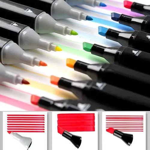 100 Colors Case Bag Dual-Tip Highlighter Pens
