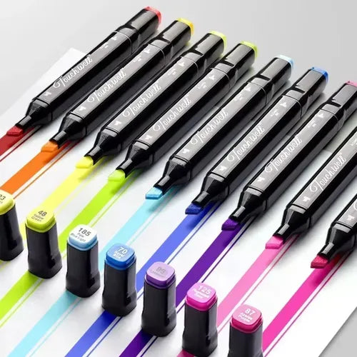 100 Colors Case Bag Dual-Tip Highlighter Pens