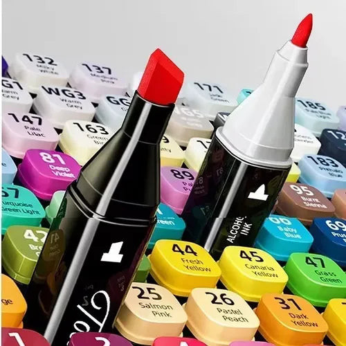 100 Colors Case Bag Dual-Tip Highlighter Pens