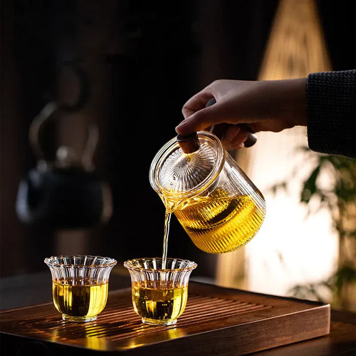 Mini Ribbed Teapot with Infuser – Elegance and Practicality for Your Drinks