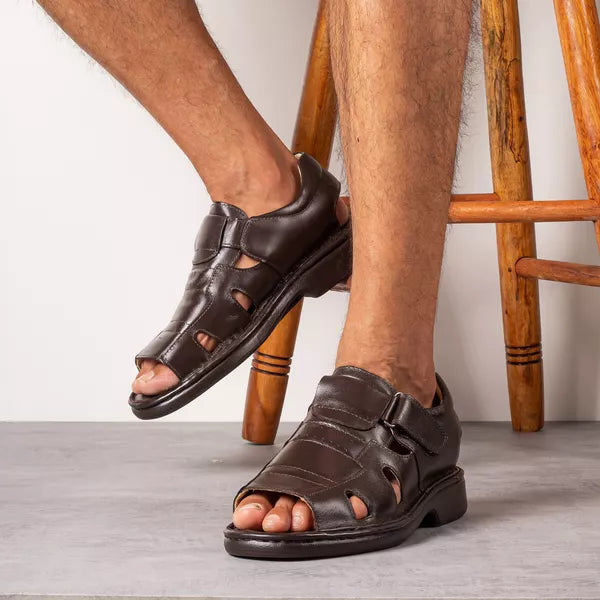 Men’s Comfort Ransterine Sandal in Coffee Leather
